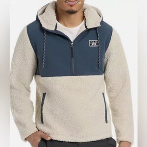 Hurley Mens NWT Half Zip Sherpa Anorak Hoodie size Large L